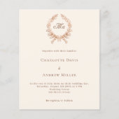 Papier Faire-part de mariage budget monogramme de crête b (Devant)