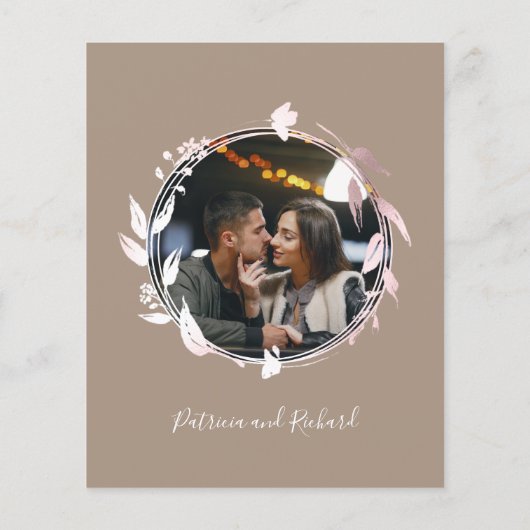 Papier Faire-part de mariage budget monogramme grullo (Dos)