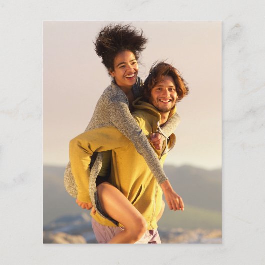 Papier Faire-part de mariage Budget noir Script 2 Photos (Dos)