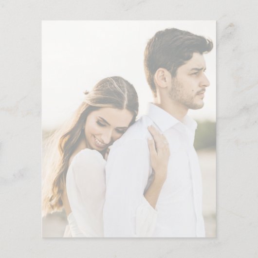 Papier Faire-part de mariage Budget photo de script moder (Dos)