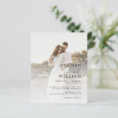 Papier Faire-part de mariage Budget photo de script moder (Debout devant)