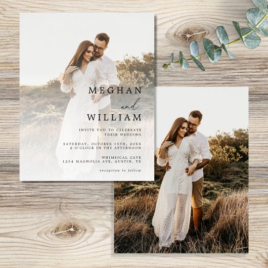 Papier Faire-part de mariage Budget photo de script moder