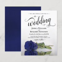 Faire-part de mariage BUDGET Rose bleu simple de l