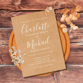 Papier Faire-part de mariage Budget Rustic Kraft Script