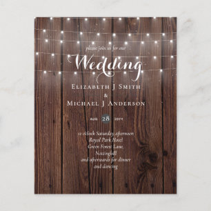 Papier Faire-part de mariage BUDGET Rustic Woodland Light