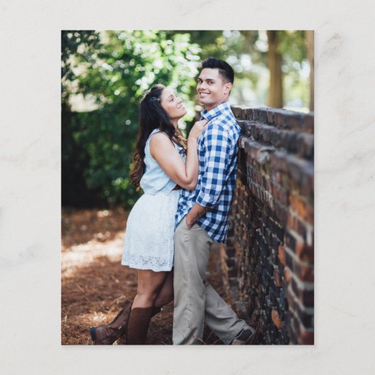 Papier Faire-part de mariage budget rustique en bois vert (Dos)