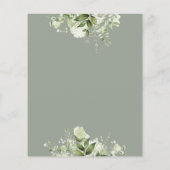 Papier Faire-part de mariage Budget Sage Greenery Script (Dos)
