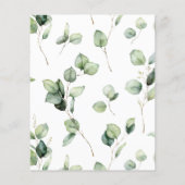Papier Faire-part de mariage budget vert eucalyptus (Dos)