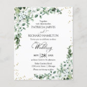 Papier Faire-part de mariage budget vert eucalyptus (Devant)