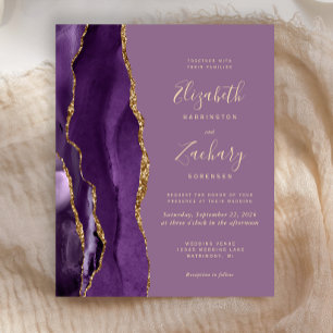 Papier Faire-part de mariage Budget Violet Agate Mauve
