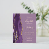 Papier Faire-part de mariage Budget Violet Agate Mauve (Debout devant)
