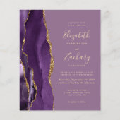 Papier Faire-part de mariage Budget Violet Agate Mauve (Devant)