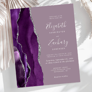 Papier Faire-part de mariage Budget Violet Agate Mauve Ar