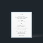 Papier Faire-part de mariage budgétaire bleu Trisha Powde<br><div class="desc">Invitations de mariage modernes avec un design propre avec des polices serif et script.</div>