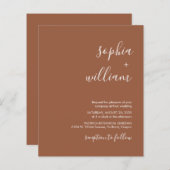 Papier Faire-part de mariage budgétaire Boho Terracotta (Devant / Derrière)