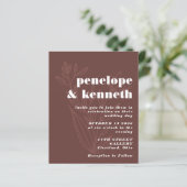 Papier Faire-part de mariage budgétaire - Botanique Brown (Debout devant)