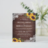 Papier Faire-part de mariage budgétaire de dentelle de de (Debout devant)