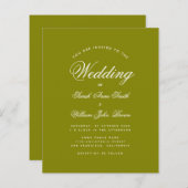 Papier Faire-part de mariage budgétaire de la calligraphi (Devant / Derrière)