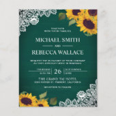 Papier Faire-part de mariage budgétaire de la dentelle ve (Devant)