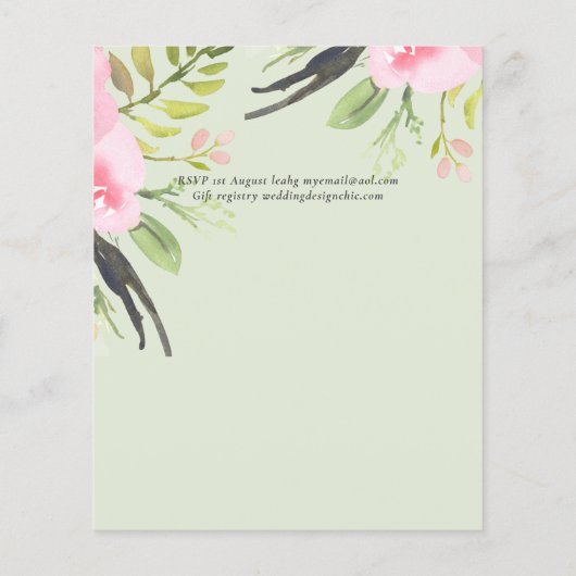 Papier Faire-part de mariage budgétaire de qualité d'oliv (Dos)