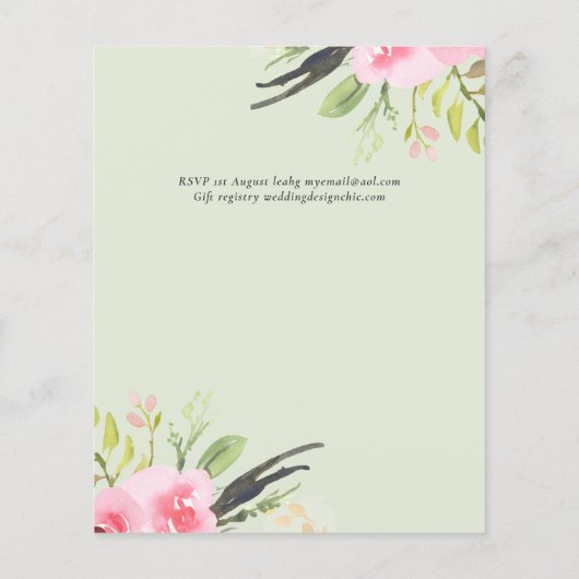 Papier Faire-part de mariage budgétaire de qualité d'oliv (Dos)