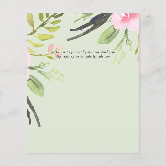 Papier Faire-part de mariage budgétaire de qualité d'oliv (Dos)