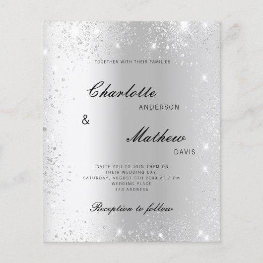 Papier Faire-part de mariage budgétaire de script formel (Devant)