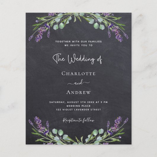 Papier Faire-part de mariage budgétaire du tableau de bor (Devant)