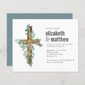 Papier Faire-part de mariage budgétaire Eucalyptus (Devant / Derrière)