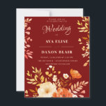 Papier Faire-part de mariage budgétaire floral de Bourgog<br><div class="desc">Célébrez votre journée spéciale avec ce magnifique faire-part de mariage à budget floral bordeaux. Doté d'une riche floraison bordeaux et d'un arrière - plan doux et neutre, ce design offre un équilibre parfait entre élégance et prix abordable. Idéal pour les couples qui souhaitent ajouter une touche de romantisme et de...</div>