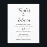 Papier Faire-part de mariage budgétaire moderne<br><div class="desc">Faire-part de mariage contemporaine à budget noir et blanc avec une disposition simple et minimaliste avec vos noms dans un élégant script de calligraphie et vos détails mariages ci-dessous dans un format moderne.</div>