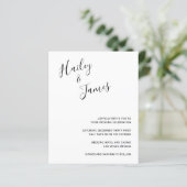 Papier Faire-part de mariage budgétaire moderne minimalis (Debout devant)