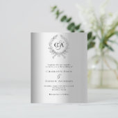 Papier Faire-part de mariage budgétaire monogramme de cou (Debout devant)