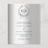 Papier Faire-part de mariage budgétaire monogramme de cou (Devant)