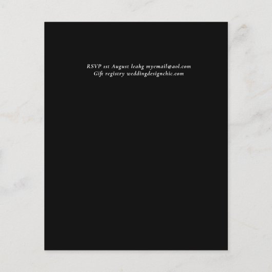 Papier Faire-part de mariage budgétaire noir blanc classi (Dos)