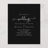 Papier Faire-part de mariage budgétaire noir blanc classi (Devant)