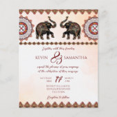Papier Faire-part de mariage budgétaire Ornate Indian Ele (Devant)