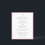 Papier Faire-part de mariage budgétaire rose Trisha<br><div class="desc">Invitations de mariage modernes avec un design propre avec des polices serif et script.</div>