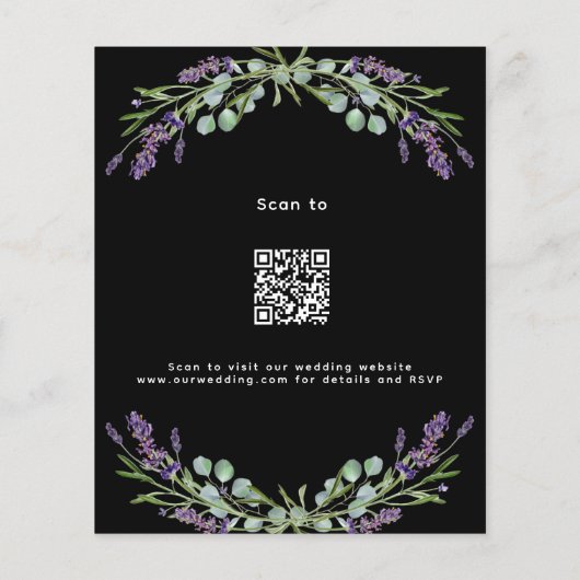 Papier Faire-part de mariage budgétaire RSVP pour lavande (Dos)