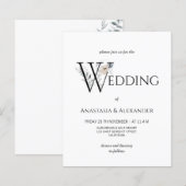 Papier Faire-part de mariage budgétaire simple (Devant / Derrière)