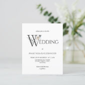 Papier Faire-part de mariage budgétaire simple (Debout devant)