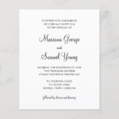 Papier Faire-part de mariage budgétaire simple en noir et (Devant)