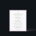 Papier Faire-part de mariage budgétaire Trisha Purple<br><div class="desc">Invitations de mariage modernes avec un design propre avec des polices serif et script.</div>