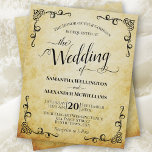 Papier Faire-part de mariage BUDGÉTAIRE vintage<br><div class="desc">Cette belle faire-part de mariage est une façon classe d'invitation vos amis et votre famille pour partager votre joie dans votre journée spéciale sans casser la banque. Le design est vintage et s'imprime sur du papier imitation parchemin avec une élégante calligraphie et des défilés décoratifs dans les coins. Convivial et...</div>