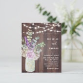 Papier Faire-part de mariage champêtre en pot Mason en bo (Debout devant)