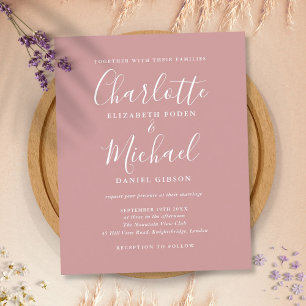 Papier Faire-part de mariage chic écriture Budget Dusty R