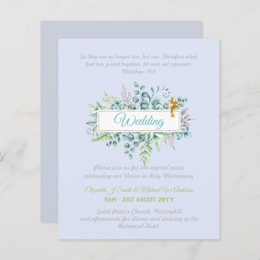 Papier Faire-part de mariage chrétienne moderne (Devant / Derrière)