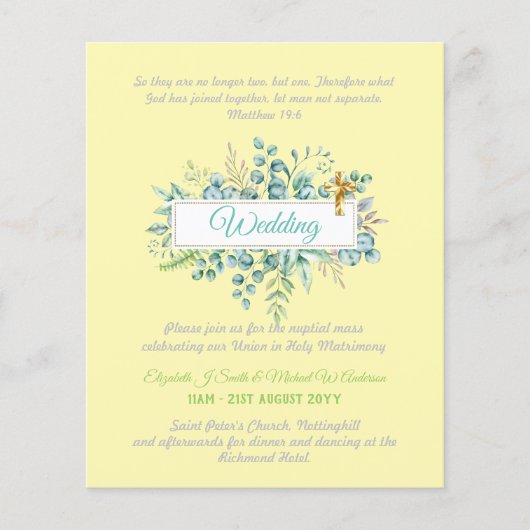 Papier Faire-part de mariage chrétienne moderne (Devant)