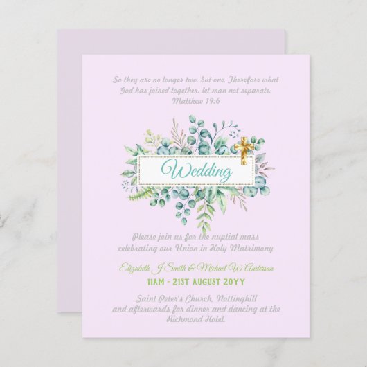 Papier Faire-part de mariage chrétienne moderne (Devant / Derrière)