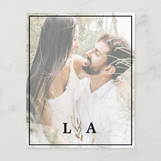 Papier Faire-part de mariage Classic noir et blanc Budget (Dos)